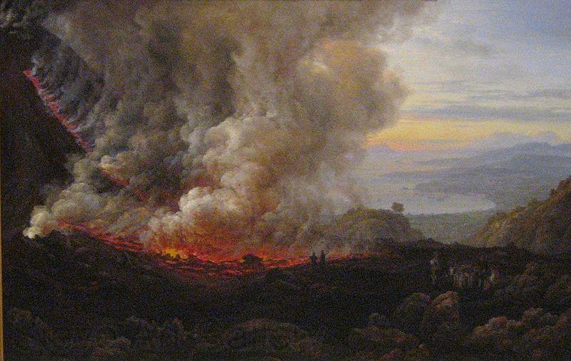 johann christian Claussen Dahl Eruption of Vesuvius Norge oil painting art